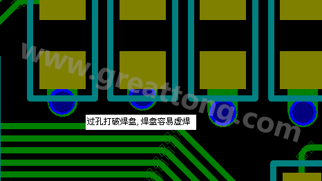 PCB設計案例分析：過孔破焊盤，造成SMT虛焊