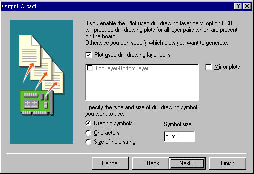 輸出文件精靈再詢問是否要建立鉆孔文件，以及導孔文件？