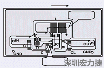 圖2：升壓電路的PCB設計示例。