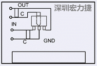 圖3：降壓電路的PCB設計示例。